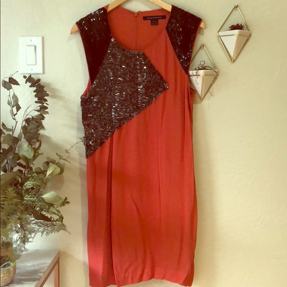 French Connection orange sheath dress